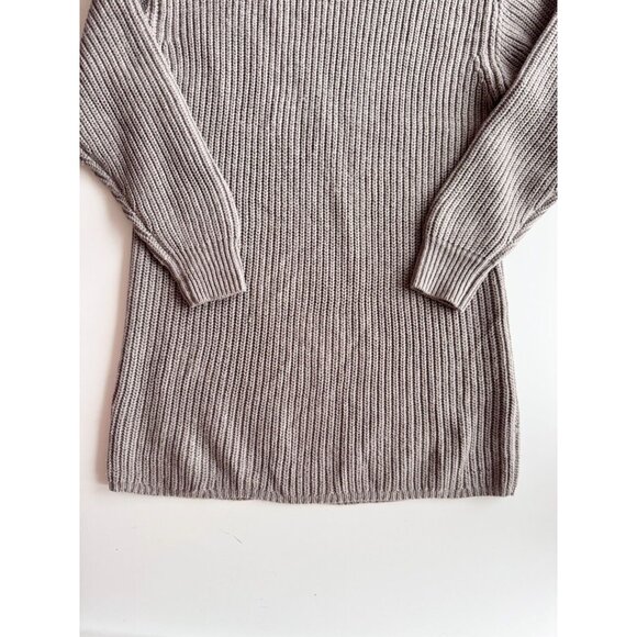 Aritzia WILFRED Montpellier Taupe Ribbed Mock Neck Mini Sweater Dress, Size S - Picture 7 of 16